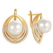 z2-8052 Серьги с жемчугом. Золото 585.