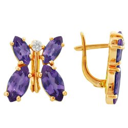 z2-028 Серьги с полудрагоценными вставками. Золото 585.