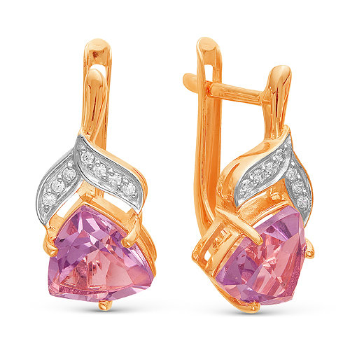 z2-8908 Серьги с полудрагоценными вставками. Золото 585. 