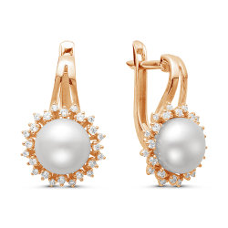 z2-9433 Серьги с жемчугом. Золото 585.