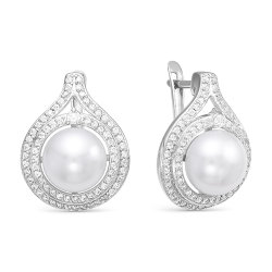 z2-9658 Серьги с жемчугом. Серебро 925.