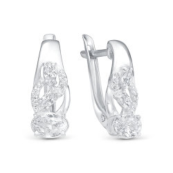 z2-9838 Серьги с фианитами. Серебро 925.