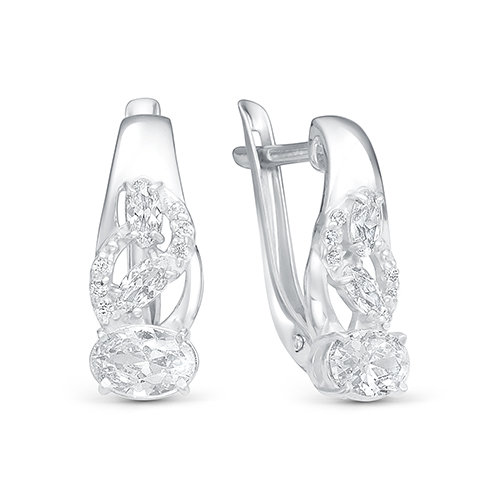 z2-9838 Серьги с фианитами. Серебро 925. 