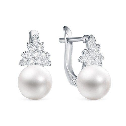 z2-9987 Серьги с жемчугом. Серебро 925. 