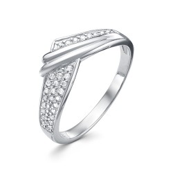 z1-10031 Кольцо с фианитами. Серебро 925.