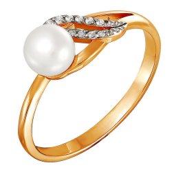 z1-8458 Кольцо с жемчугом. Серебро 925.