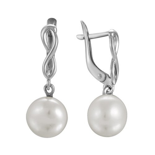 z2-8628 Серьги с жемчугом. Серебро 925. 