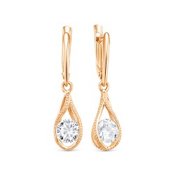 z2-10137 Серьги с фианитами. Золото 585.