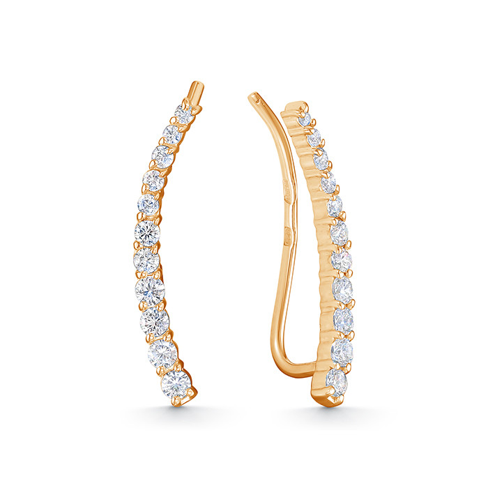 z2-10786 Серьги с фианитами. Золото 585. 