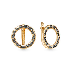 z2-11018 Серьги с фианитами. Золото 585.