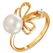 z1-8632 Кольцо с жемчугом. Золото 585. 