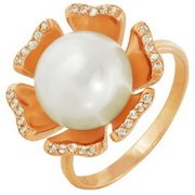 z1-7653 Кольцо с жемчугом. Золото 585.