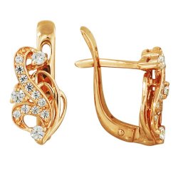 z2-7525 Серьги с фианитами. Золото 585.