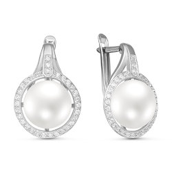 z2-9656 Серьги с жемчугом. Серебро 925.