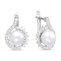 z2-9662 Серьги с жемчугом. Серебро 925.