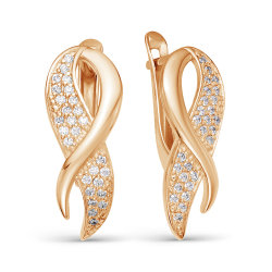 z2-9749 Серьги с бриллиантовой россыпью. Золото 585.