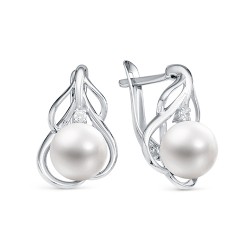 z2-9985 Серьги с жемчугом. Серебро 925.