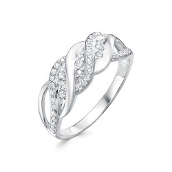 z1-10082 Кольцо с фианитами. Серебро 925.