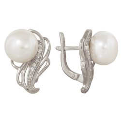 z2-7590 Серьги с жемчугом. Серебро 925.