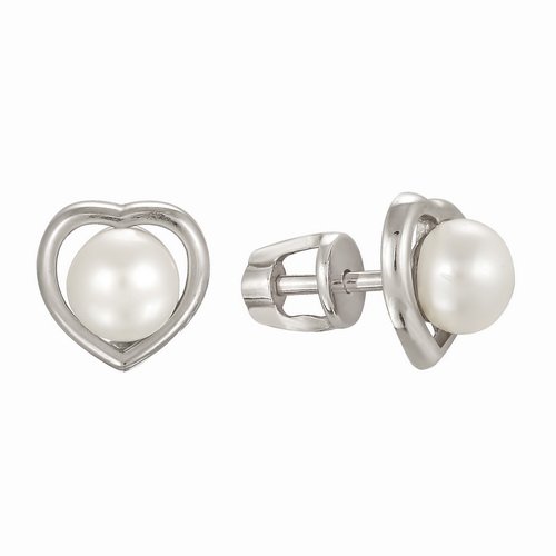 z2-8345 Серьги с жемчугом. Серебро 925. 