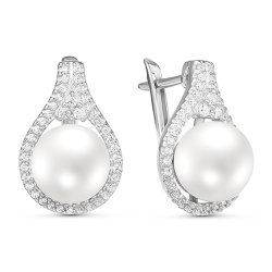 z2-9651 Серьги с жемчугом. Серебро 925.