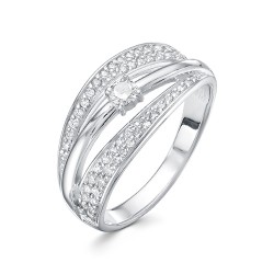 z1-10021 Кольцо с фианитами. Серебро 925.