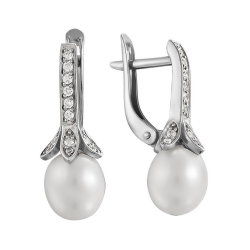 z2-8579 Серьги с жемчугом. Серебро 925.