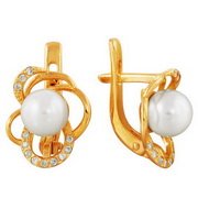 z2-7596 Серьги с жемчугом. Серебро 925.