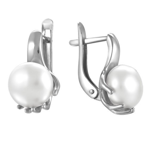 z2-8597 Серьги с жемчугом. Серебро 925. 