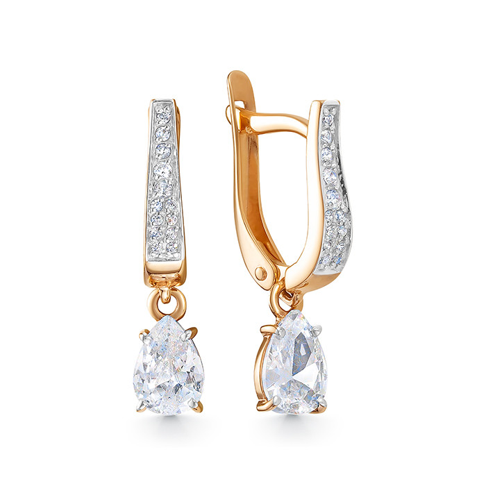 z2-10873 Серьги с полудрагоценными вставками. Золото 585. 