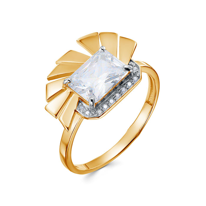 z1-11136 Кольцо с фианитами. Золото 585. 