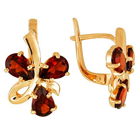 z2-211 Серьги с полудрагоценными вставками. Золото 585. 