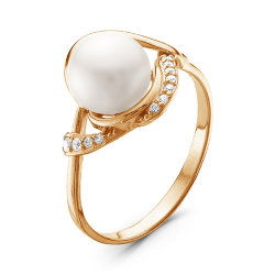 z1-9376 Кольцо с жемчугом. Золото 585.