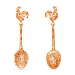 7032 Ложка-загребушка. Символ 2017г. Год Петуха. Золото 585.