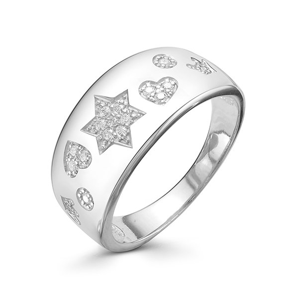 z1-9528 Кольцо с фианитами. Серебро 925. 