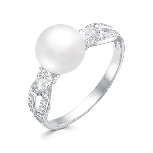 z1-9851 Кольцо с жемчугом. Серебро 925. 