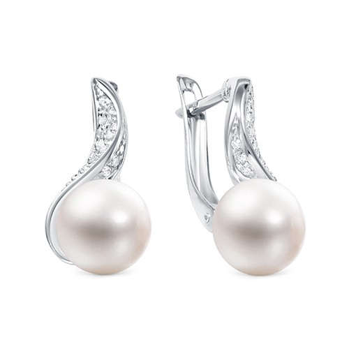 z2-9896 Серьги с жемчугом. Серебро 925. 