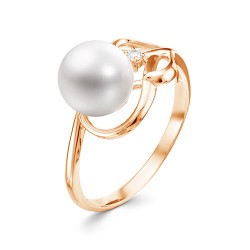 z1-9985 Кольцо с жемчугом. Золото 585.
