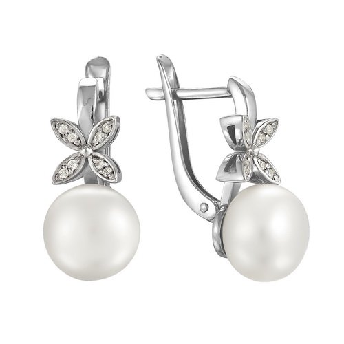 z2-8580 Серьги с жемчугом. Серебро 925. 