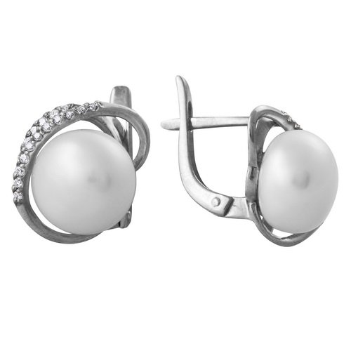 z2-7763 Серьги с жемчугом. Серебро 925. 
