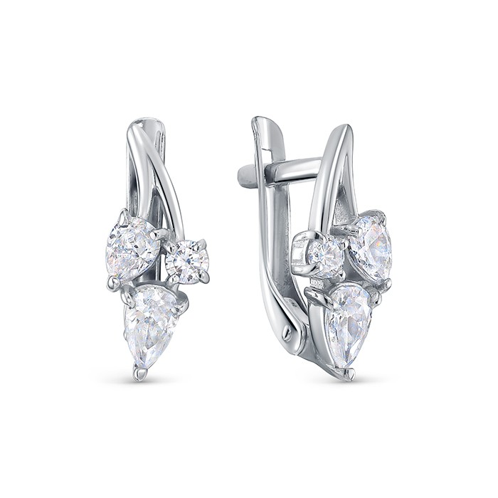 z2-10562 Серьги с фианитами. Серебро 925. 