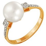 z1-8296 Кольцо с жемчугом. Золото 585. 