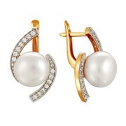 z2-8605 Серьги с жемчугом. Золото 585.