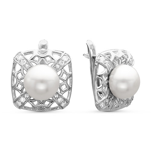 z2-9119 Серьги с жемчугом. Серебро 925. 