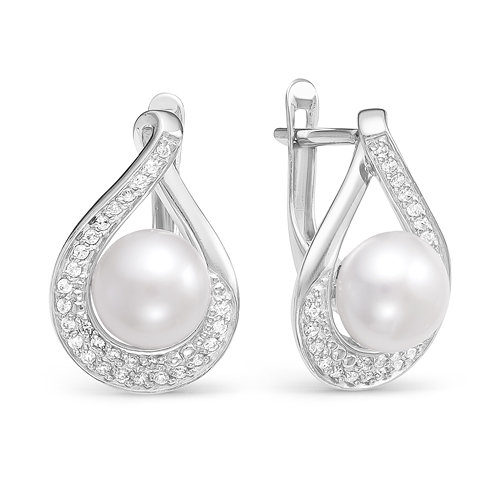 z2-9649 Серьги с жемчугом. Серебро 925. 