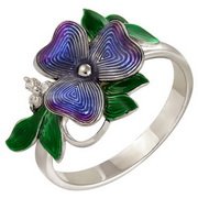 z1-8106 Кольцо с эмалью. Серебро 925.