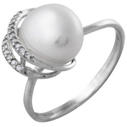 z1-7763 Кольцо с жемчугом. Серебро 925.