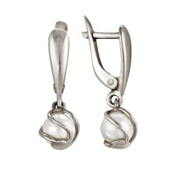 z2-8340 Серьги с жемчугом. Серебро 925.