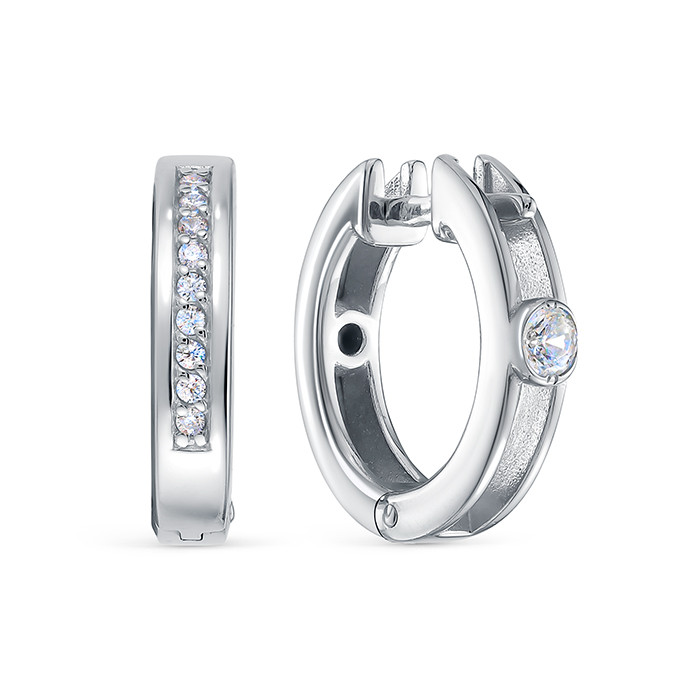 z2-10560 Серьги с фианитами. Серебро 925.  