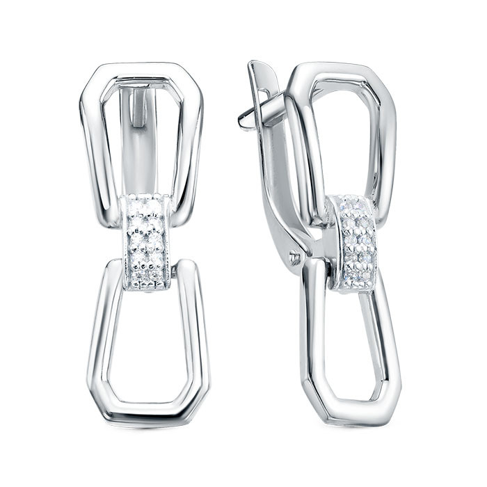 z2-11228l Серьги с фианитами. Серебро 925. 